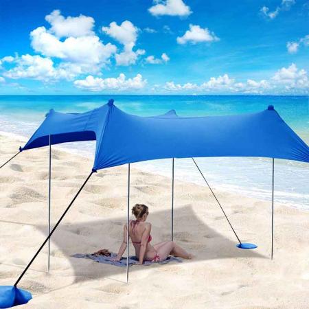 Pop Up Beach Tent Fishing Tent Sun Shelter Beach Sun Shelter with Sand Shovel Ground Pegs and Stability Poles 