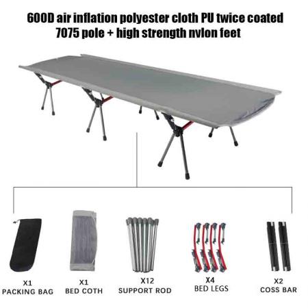 Military Army camping equipment adjustable height Sleeping Cot folding camp bed 