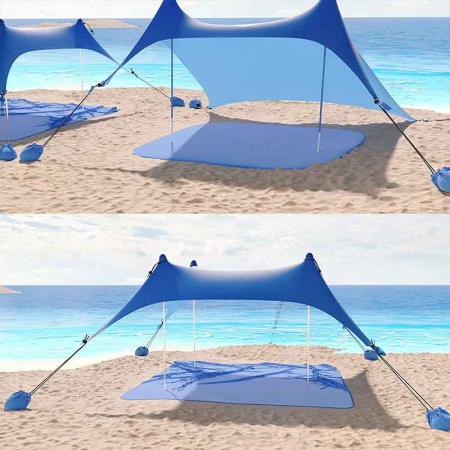 Pop Up Beach Tent Fishing Tent Sun Shelter Beach Sun Shelter with Sand Shovel Ground Pegs and Stability Poles 