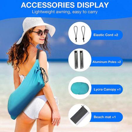 Pop Up Beach Tent Fishing Tent Sun Shelter Beach Sun Shelter with Sand Shovel Ground Pegs and Stability Poles 