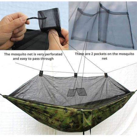 Amazon Hot Selling Outdoor Hammock Bug Net Hammock with Mosquito Net and Tree Straps 
