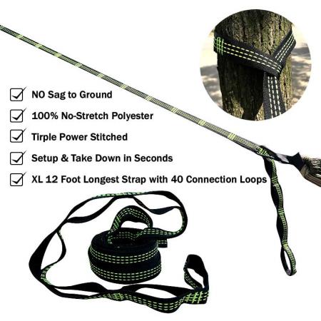 Amazon Hot Selling Lightweight Hammock Straps Tree Swing Hanging Straps for Travel Camping Outdoor 