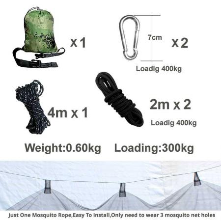 Amazon Hot Selling Outdoor Hammock Bug Net Hammock with Mosquito Net and Tree Straps 