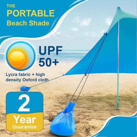 Pop Up Beach Tent Fishing Tent Sun Shelter Beach Sun Shelter with Sand Shovel Ground Pegs and Stability Poles 