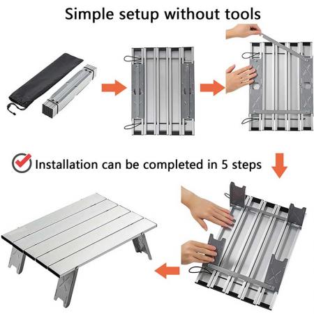 Aluminium Foldable Table Aluminum Camping Outdoor Lightweight for Beach Backyards BBQ Party 