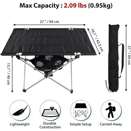 Camping Table Outdoor Aluminum Folding Camping Table for Outdoor Picnic Camping 