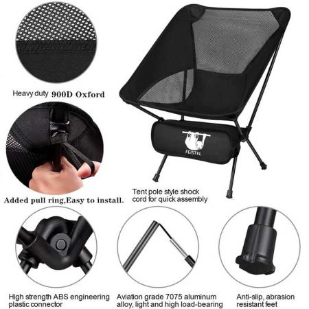 Folding Beach Chair Outdoor 600d Oxford Chair for Camp Backpack 
