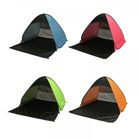 Easy Setup Beach Tent Anti-UV Beach Shade Shelter Beach Canopy Tent Sun Shade with3 Mesh Windows Fits 2-3 Person 