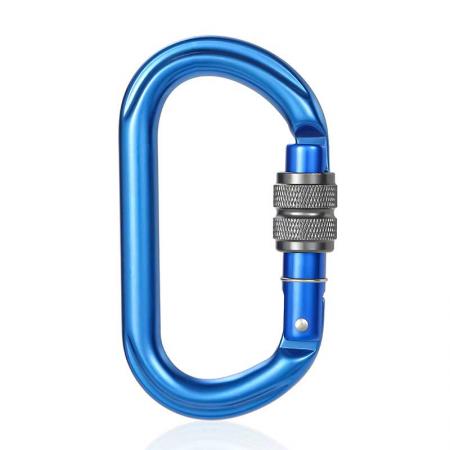 High Strength 25kN Aluminum Alloy O-Shape Screwgate Carabiner Snap Hooks 