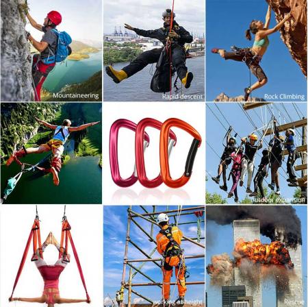 Personalized Locking Aluminium Carabiner Clip for Outdoor Hammock Snap Hook 12KN Customized LOGO