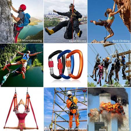 Customized Locking Carabiner Clips for Climbing and Hammock Aluminium Safety Hook 25kn