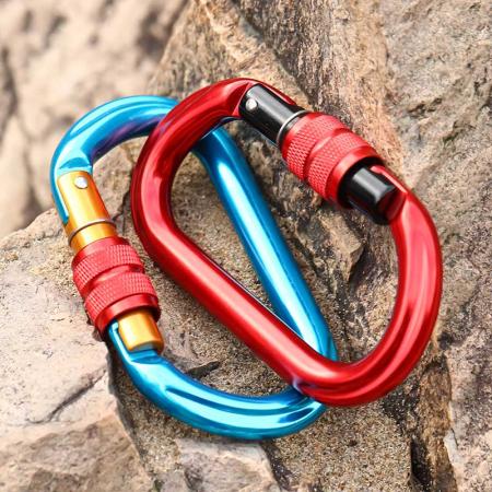25kN Climbing Buckle Safety Climbing Snap Hook Aluminum Carabiner Clip Mini Carabiner 