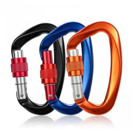 Wholesale High Strength 25kN Aluminum Alloy O-Shape Screwgate Snap Hook Carabiner Clip 