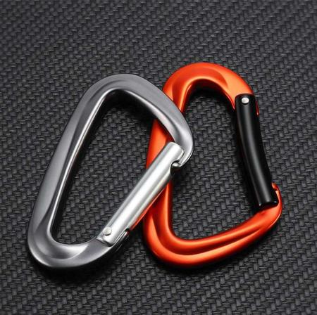 China Supplier Carabiner 7075 Aluminum D Shape Carabiner Clip Wholesale 12KN Snap Hook Outdoor Custom Logo 