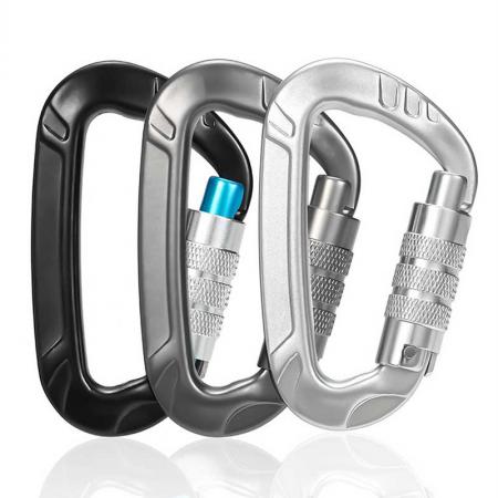 Custom Aluminum Climbing Screw Locking Carabiner 12kN Climbing Gear Gym Carabiner Clips Screwgate Snap Hook