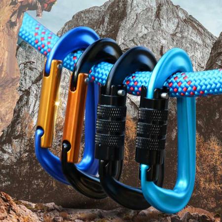 Wholesale Custom Camping Hiking Outdoor Small Safety Snap Hook Clip logo Keychain Locking Aluminum Alloy Carabiner Keychain 