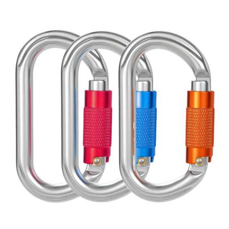 Wholesale 25KN Outdoor Carabiner Customized Logo and Color Round Climbing Snap Hook Aluminum Carabiner Hooks 