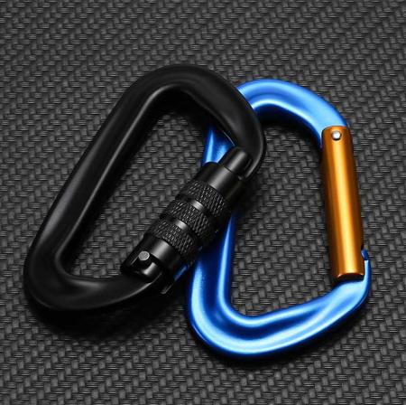 Customized Small Keychain Carabiner Snap Lock Hook Tool Aluminum D Shape Rock Climbing Carabiner Clip