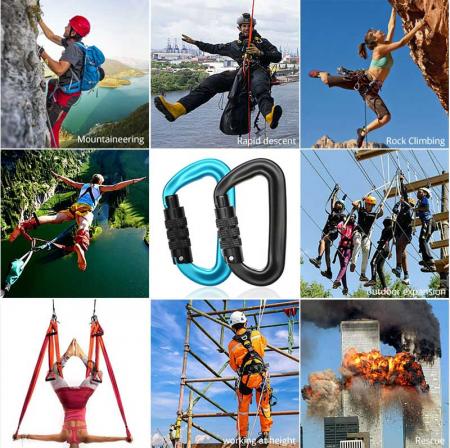 Customized Small Keychain Carabiner Snap Lock Hook Tool Aluminum D Shape Rock Climbing Carabiner Clip