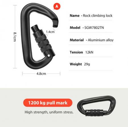 Customized Small Keychain Carabiner Snap Lock Hook Tool Aluminum D Shape Rock Climbing Carabiner Clip 