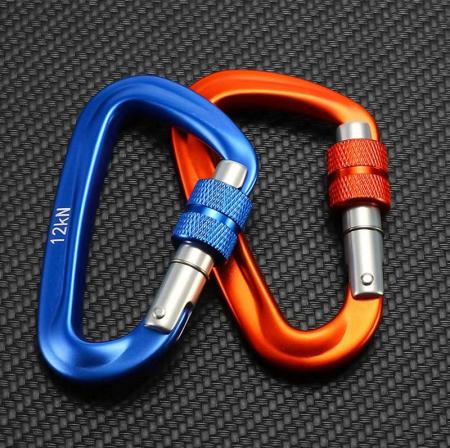 Wholesale Custom Camping Hiking Outdoor Small Safety Snap Hook Clip logo Keychain Locking Aluminum Alloy Carabiner 