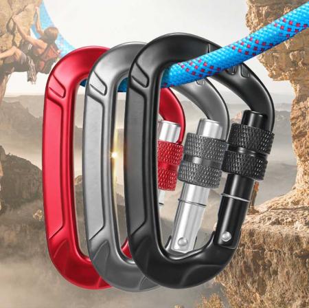 Locking Carabiner for Hammock Locking Carabiner Climbing Clips 12kN Aluminium Snap Hook 