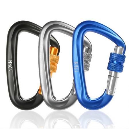 Heavy Duty Aluminium Alloy Carabiner Clip D-Ring Snap Hook Clip Tool Carrier Carabiner 12KN 
