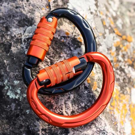 Auto Locking Carabiner for Camping Muti-function 25KN Outdoor Climbing Activity 7075 Material Anodizing Snap Hook Locking Carabiner 