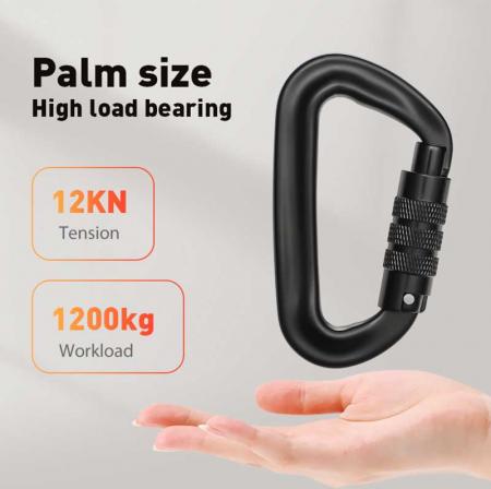 Customized Small Keychain Carabiner Snap Lock Hook Tool Aluminum D Shape Rock Climbing Carabiner Clip
