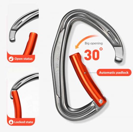 Heavy Duty Wholesale Custom Climbing Carabiner Clip Aluminum Alloy Snap Hook Rappelling Dog Leash 