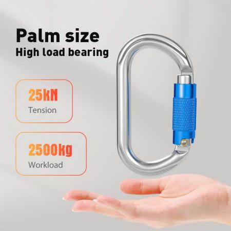 Wholesale 25KN Outdoor Customized Logo Climbing Aluminum Carabiner Hooks 