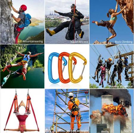 Hot Selling Lightweight Customized Climbing Carabiner Clip Hammock Snap Hook 18KN