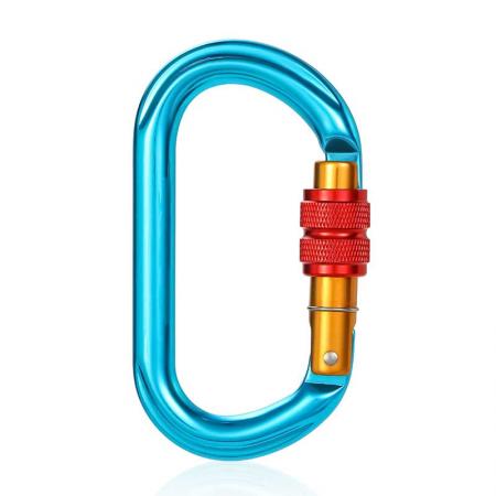 Factory Wholesale 25kN Aluminum Screwgate Locking Clip Snap Hook Rock Climbing Carabiner