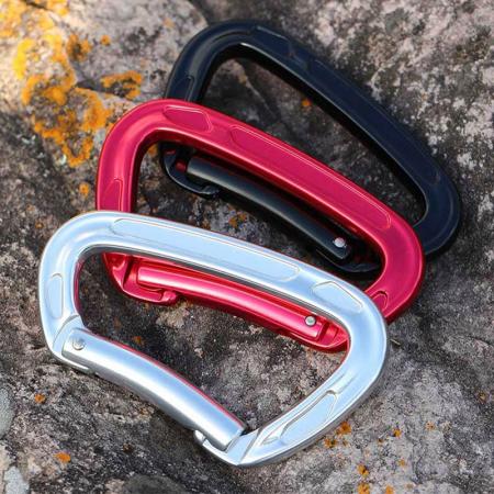 Factory Heavy Duty 22KN Snap Hook D Shape 7075 Aluminum Carabiner Clip for Climbing 