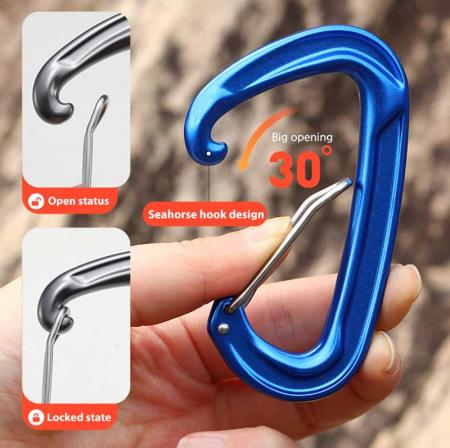 Hot Selling Lightweight Customized Climbing Carabiner Clip Hammock Snap Hook 18KN