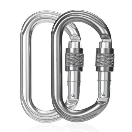 Outdoor Sports 25KN O-Shaped Snap Hook With Screw Climbing Aluminum Carabiner Clip