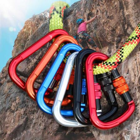 Heavy Duty Aluminium Alloy Carabiner Clip D-Ring Snap Hook Clip Tool Carrier Carabiner 25KN Multi Tool Carabiner 