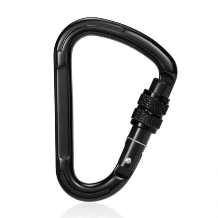 Hot Sale D-Shaped Climbing Carabiner Locking Climbing Hook with Screwgate Snap Hook Clip for Hammocks Mini Carabiner Camping 
