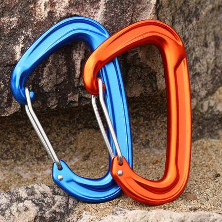  Customized 18KN Carabiner Outdoor Activity Hooks Hammock Carabiner Clip Aluminum Wire Gate Snap Hook 