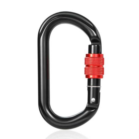 Factory Wholesale 25KN Heavy Duty Aluminium Alloy Carabiner Clip, D-Ring Clip Hook with screwgate 