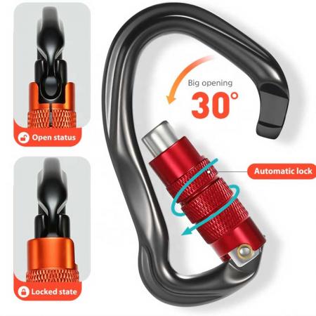 23KN Heavy Duty 7075 Aluminium Alloy Carabiner Clip D-Ring Clip Hook Clip Tool Carrier Carabiner