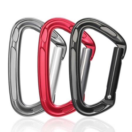 Factory Heavy Duty 23KN Snap Hook D Shape 7075 Aluminum Carabiner Clip for Climbing 