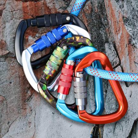 Manufacturer supply wholesale hot sale beautiful aluminium rock climbing carabiner 