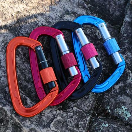 Amazon Hot Selling Wholesale D Shape Lightweight Aluminum Climbing Carabiner Clip with Snap Lock Customized LOGO