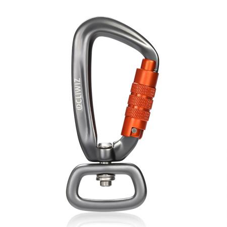 Multifunctional D-Type Swivel Locking Carabiner Rotating Carabiner Hook Clip for Dog Leash Hammock Camping Hiking 