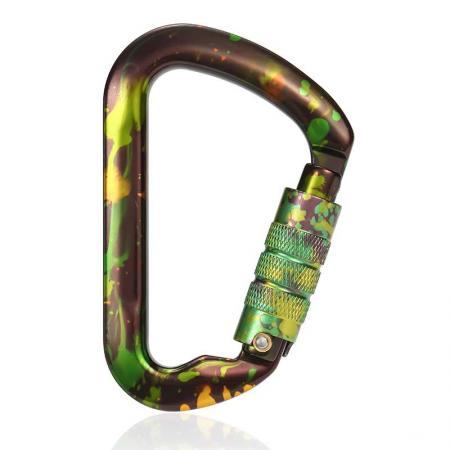 Promotion Shaped Aluminum KeyChain screw locking 30KN climbing carabiner 