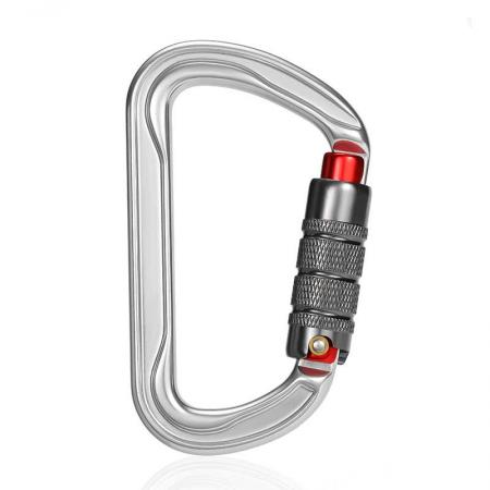 7075 Aircraft-grade Aluminum Equipment Screw Locking Rock D Buckle Rope Survival Rescue Mountaineering Climbing