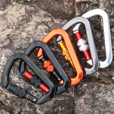 Heavy Duty Locking Carabiner Ultralight Aerospace Aluminum Alloy Strength Carabiner Clip for Outdoor Camping, Hammocks, Traveling 