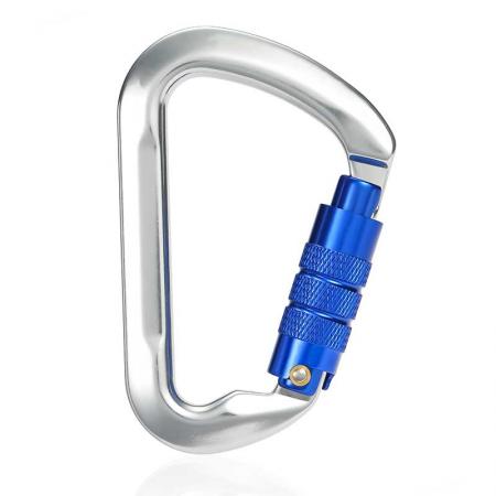 High-quality outdoor D buckle carabiner locking bold color keychain bottle hang buckle 