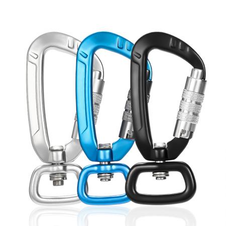 Aluminum Alloy 4KN Spring Carabiner Hook for Dog Leash Hiking Carabiner Wholesale Camping Sling Swivel Carabiner
